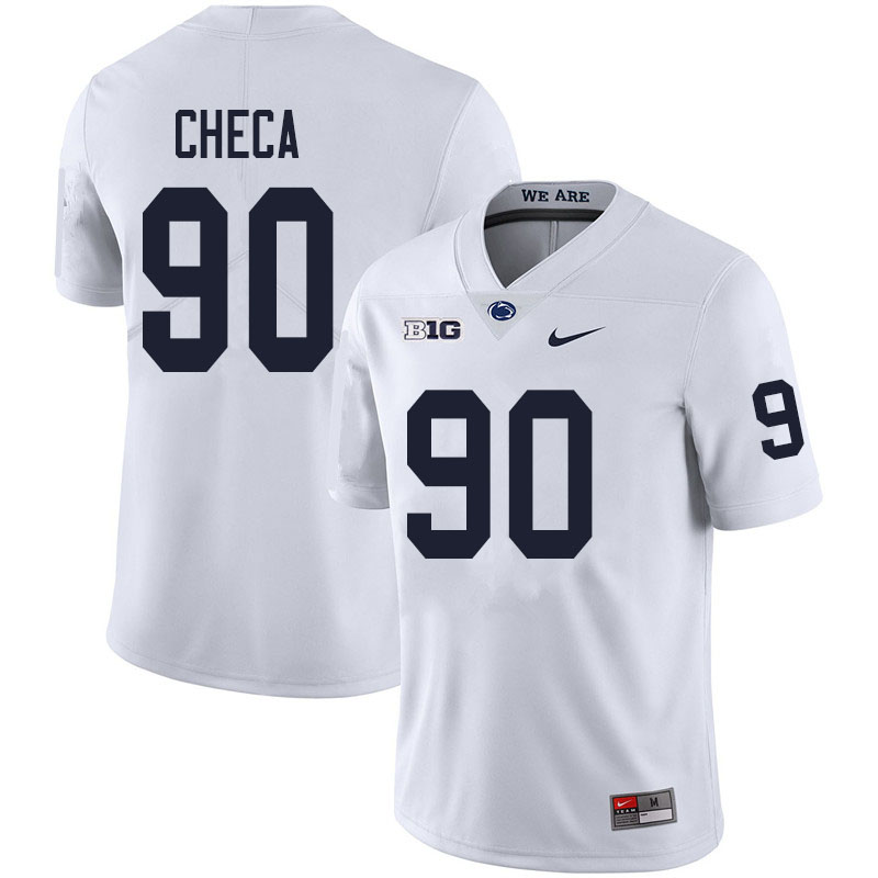 NCAA Nike Men's Penn State Nittany Lions Rafael Checa #90 College Football Authentic White Stitched Jersey LFV3698RV